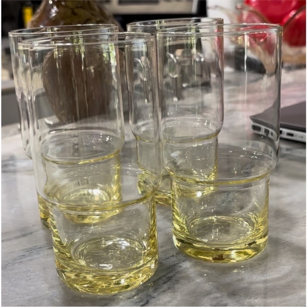 Elegant Yellow Glass Tumbler Set - Picture 1 of 5